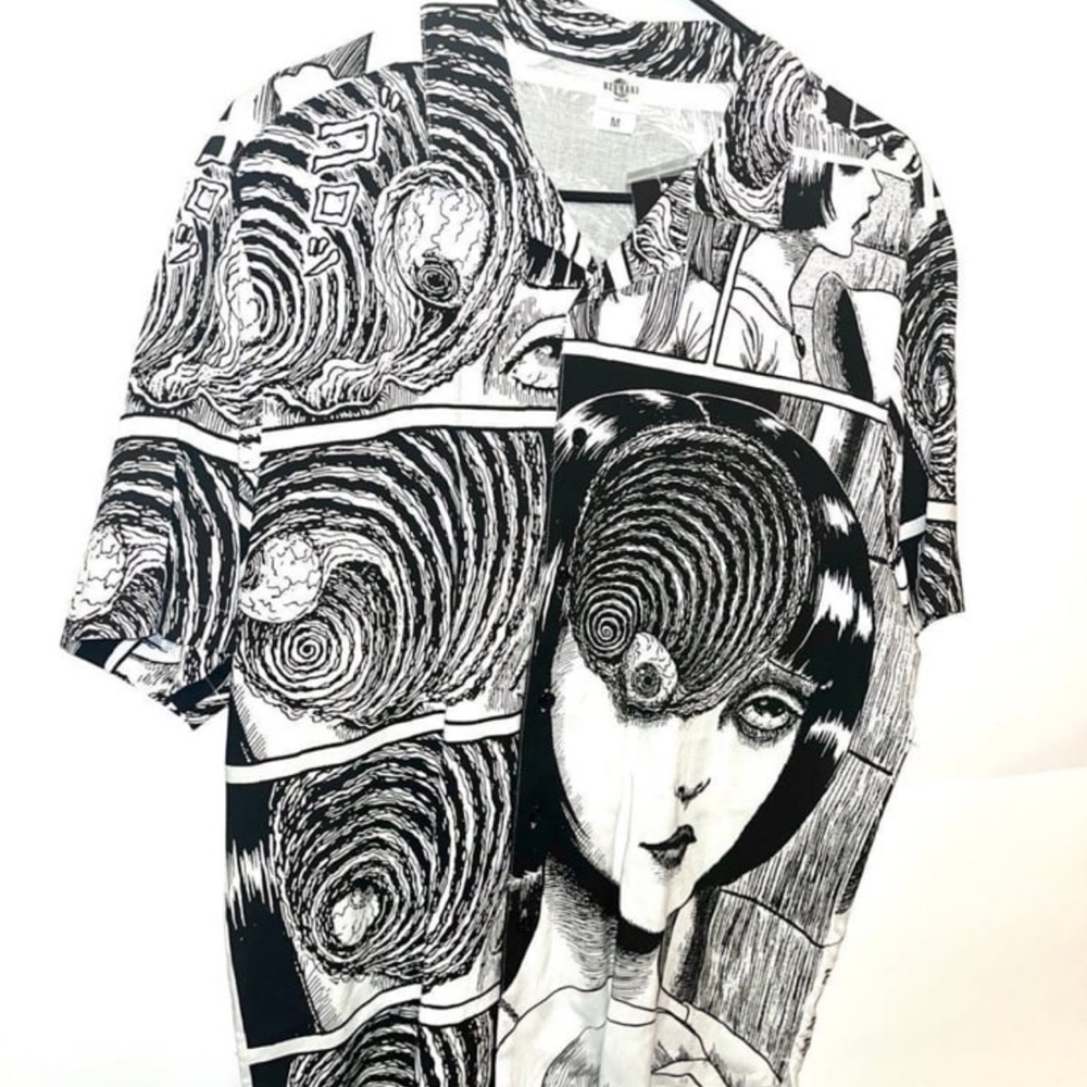 Junji Ito Uzumaki button up shirt